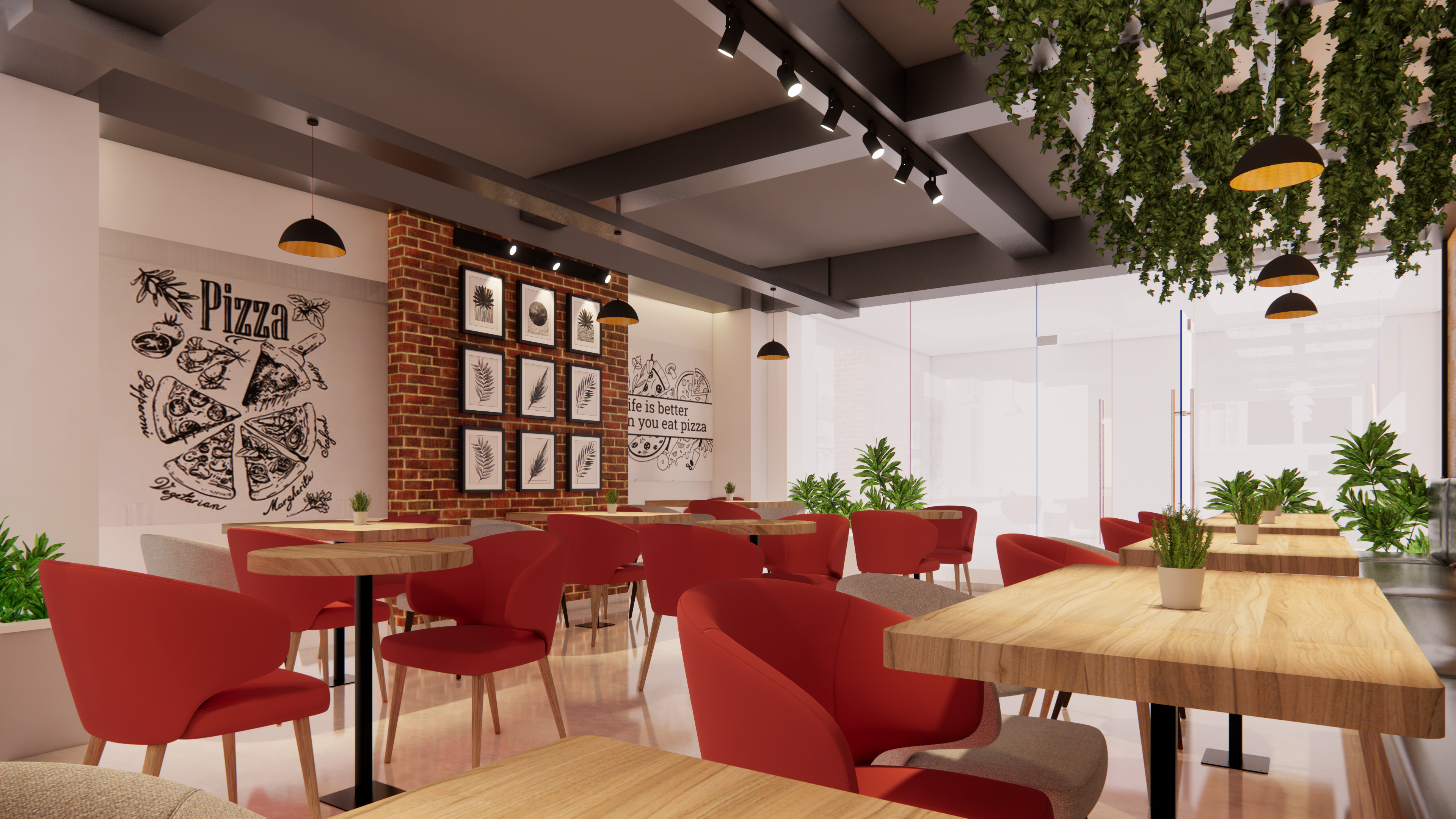 Downtown Pizza — Restaurant Interior Design