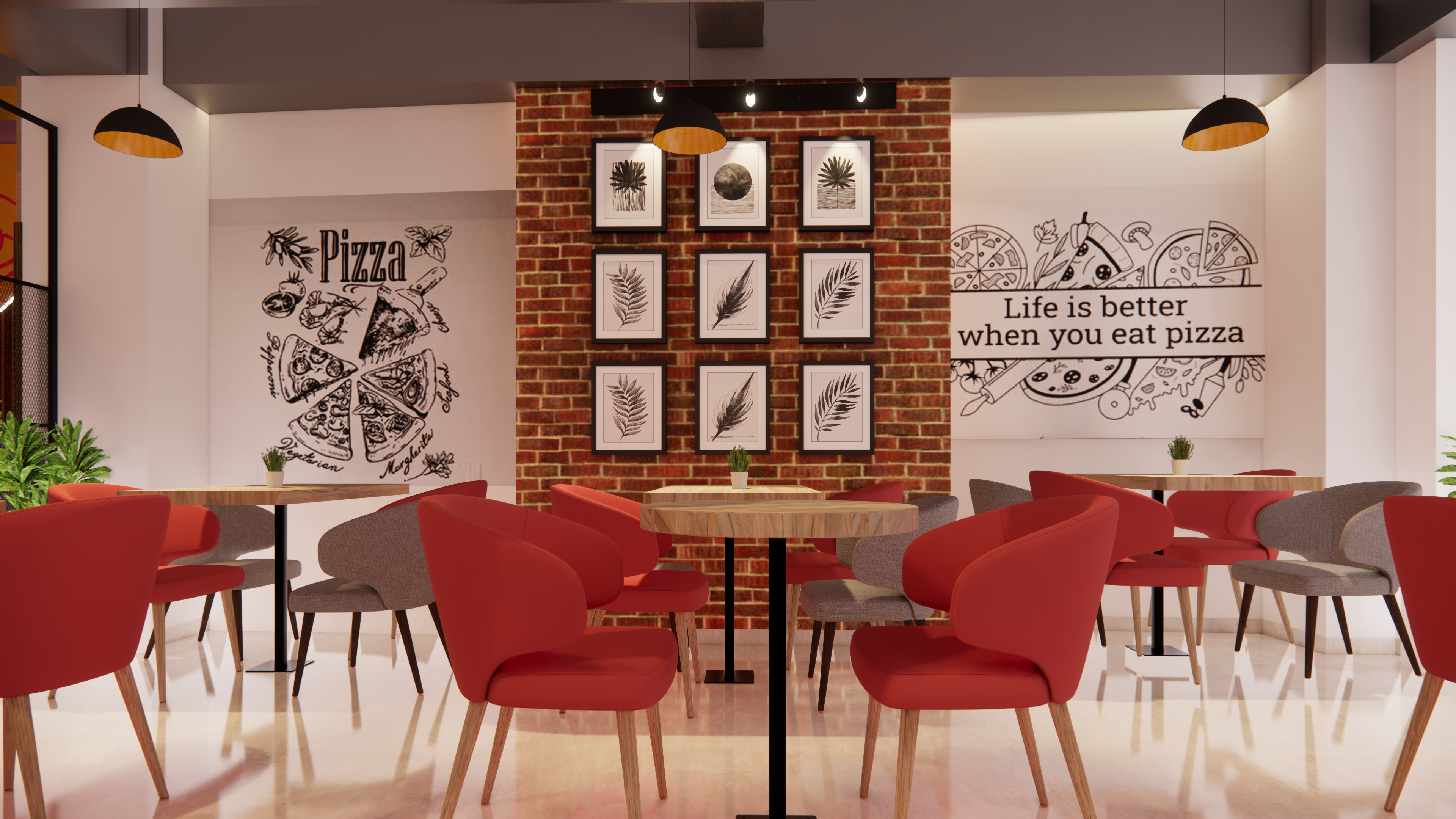Downtown Pizza — Restaurant Interior Design – frame 2