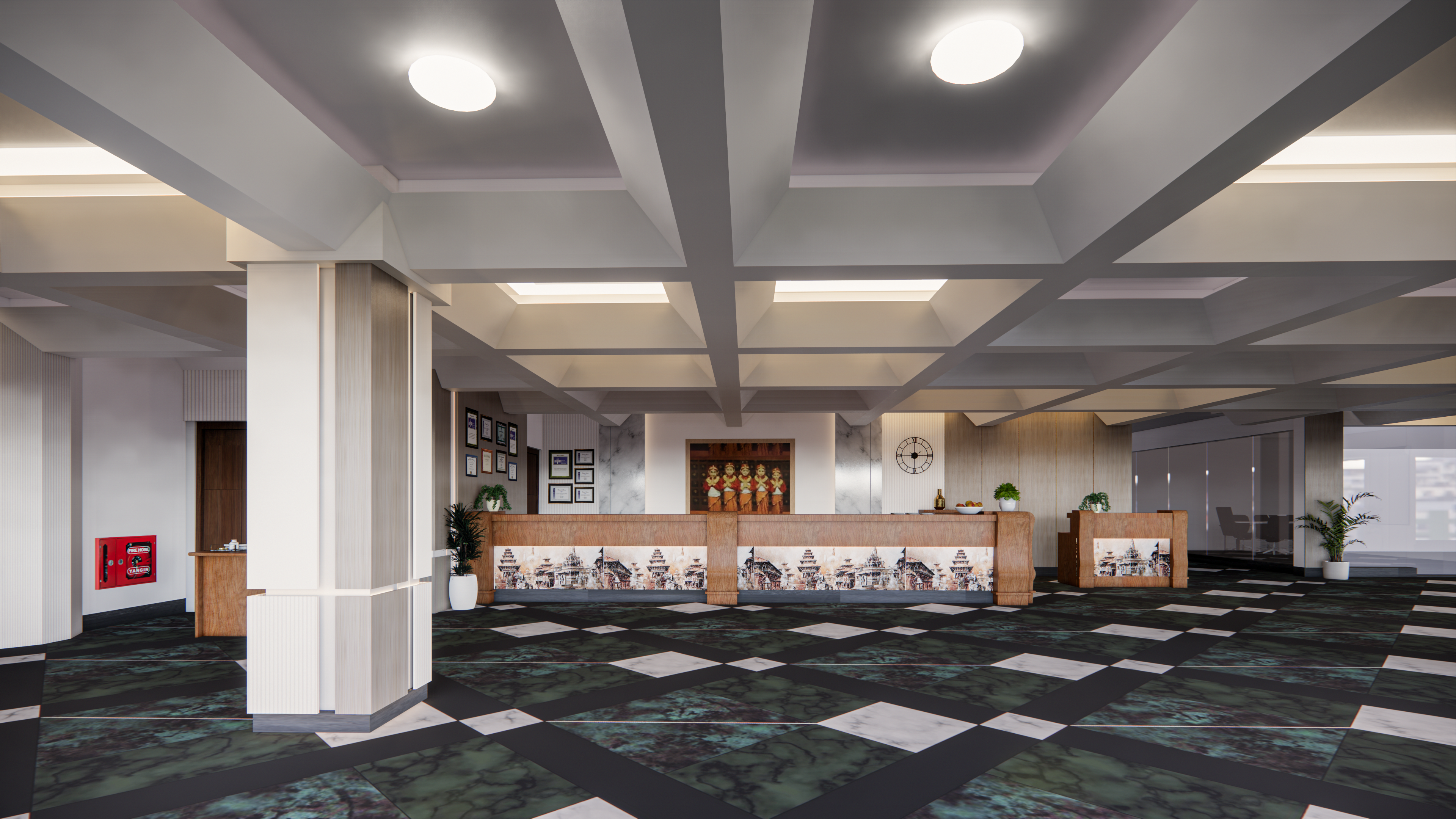 Pokhara Hotel — Lobby & Public Space Interior Design, Kathmandu