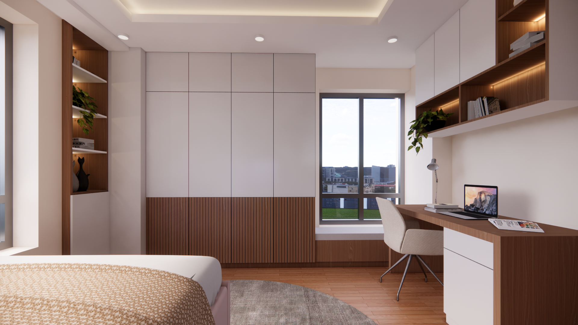 Modern Apartment — Living, Bedroom & Study Interior Design – frame 2